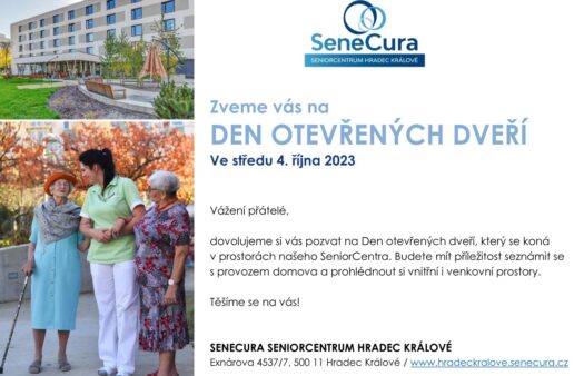 Pozvánka na Den otevřených dveří SeniorCentra Hradec Králové